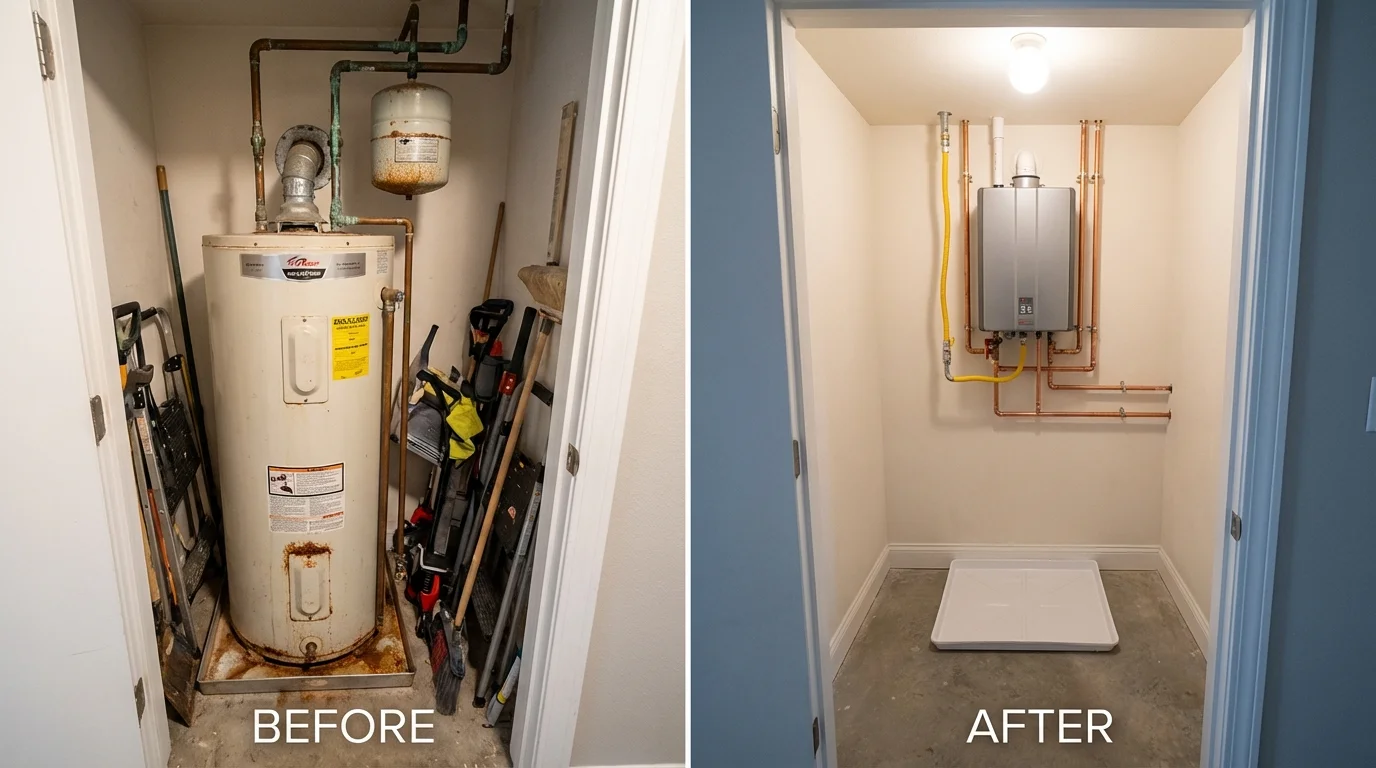 Tank water heater versus wall-mounted tankless unit comparison for Wilmot, NH homeowners